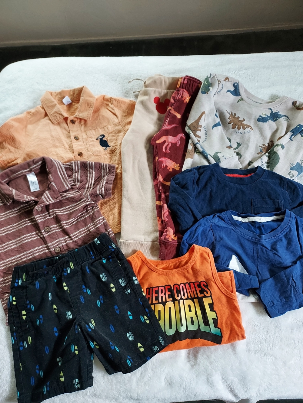 BUNDLE (9 pcs) Toddler Boy 3T Assorted Play Clothes Lot Grandma's House Everyday